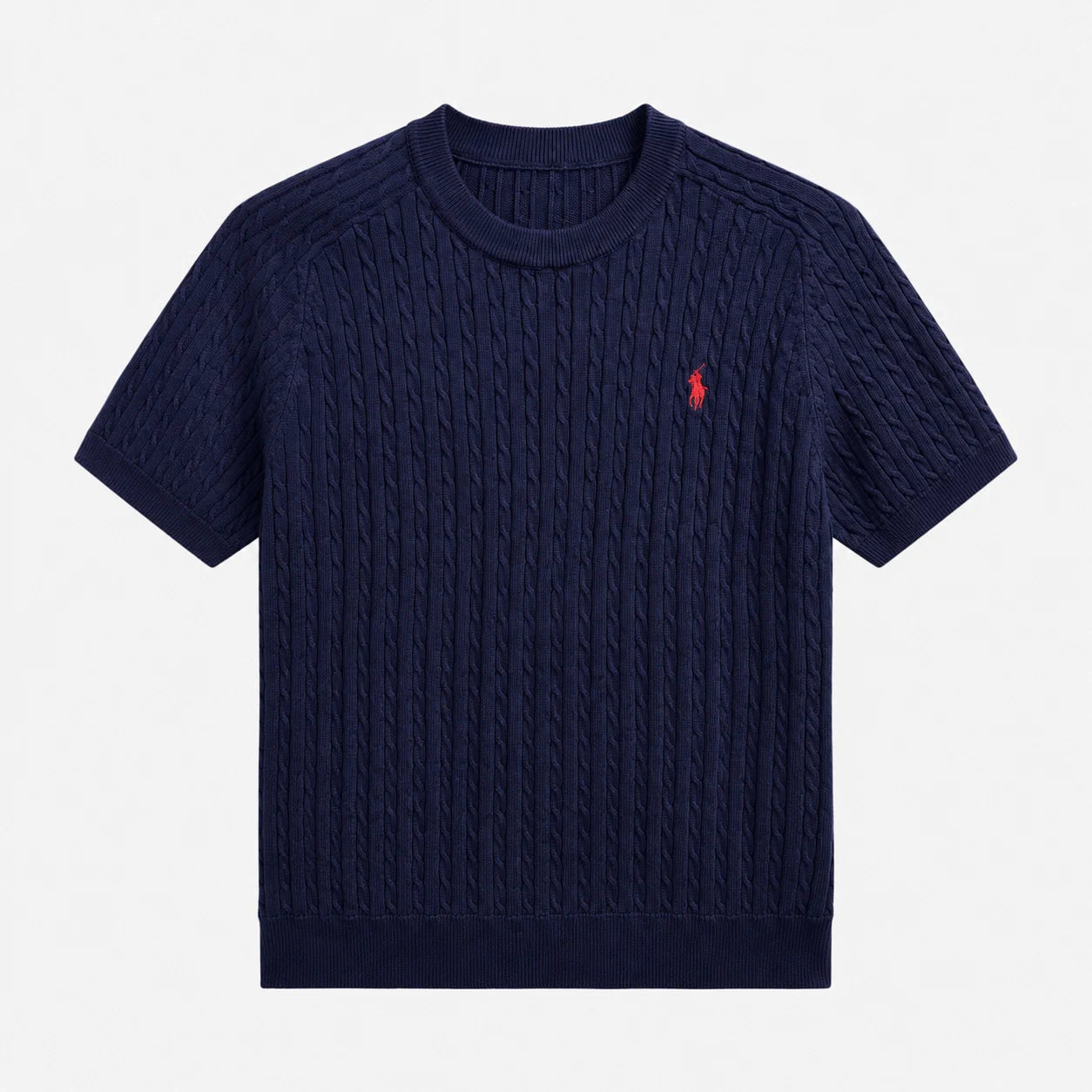 Cable-Knit Short-Sleeve Sweater