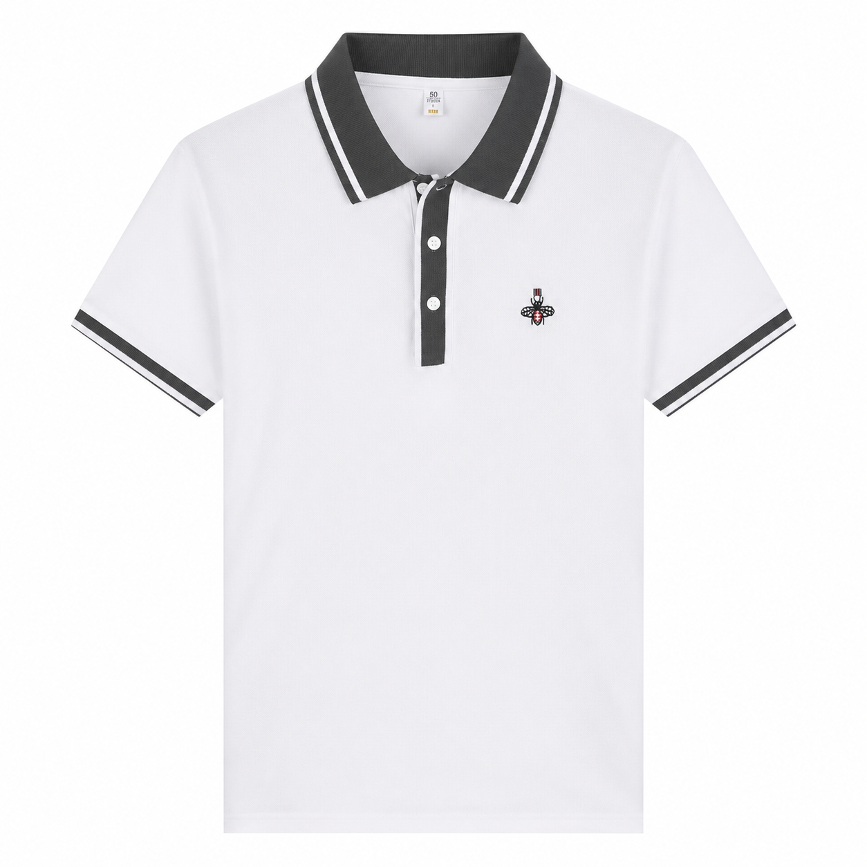Tipped-Collar Emblem Polo