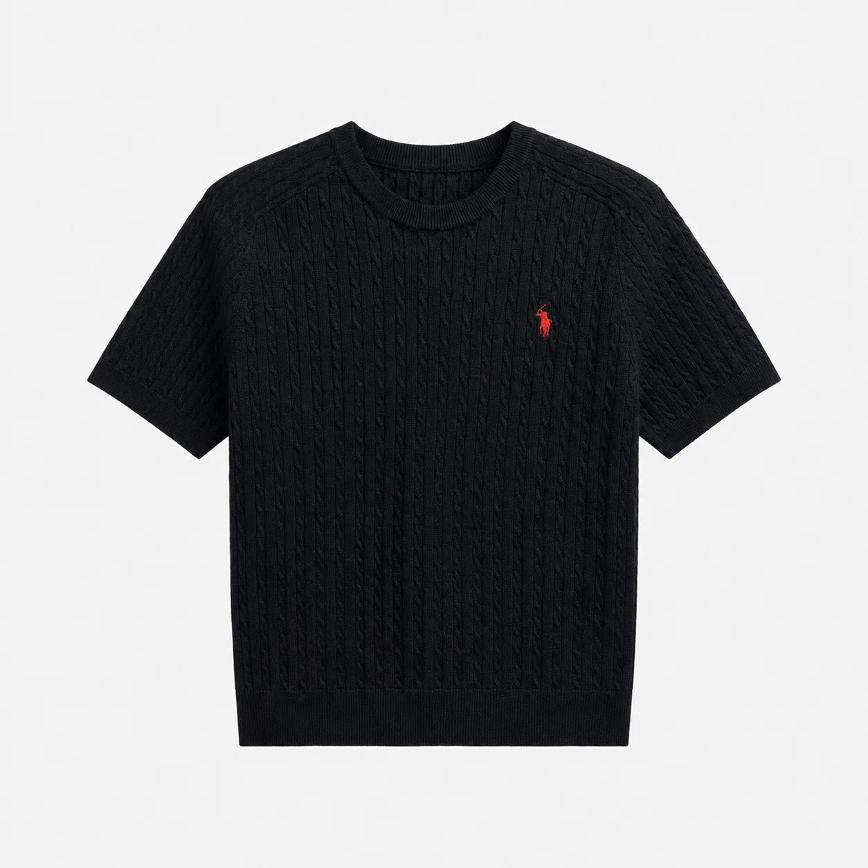 Cable-Knit Short-Sleeve Sweater