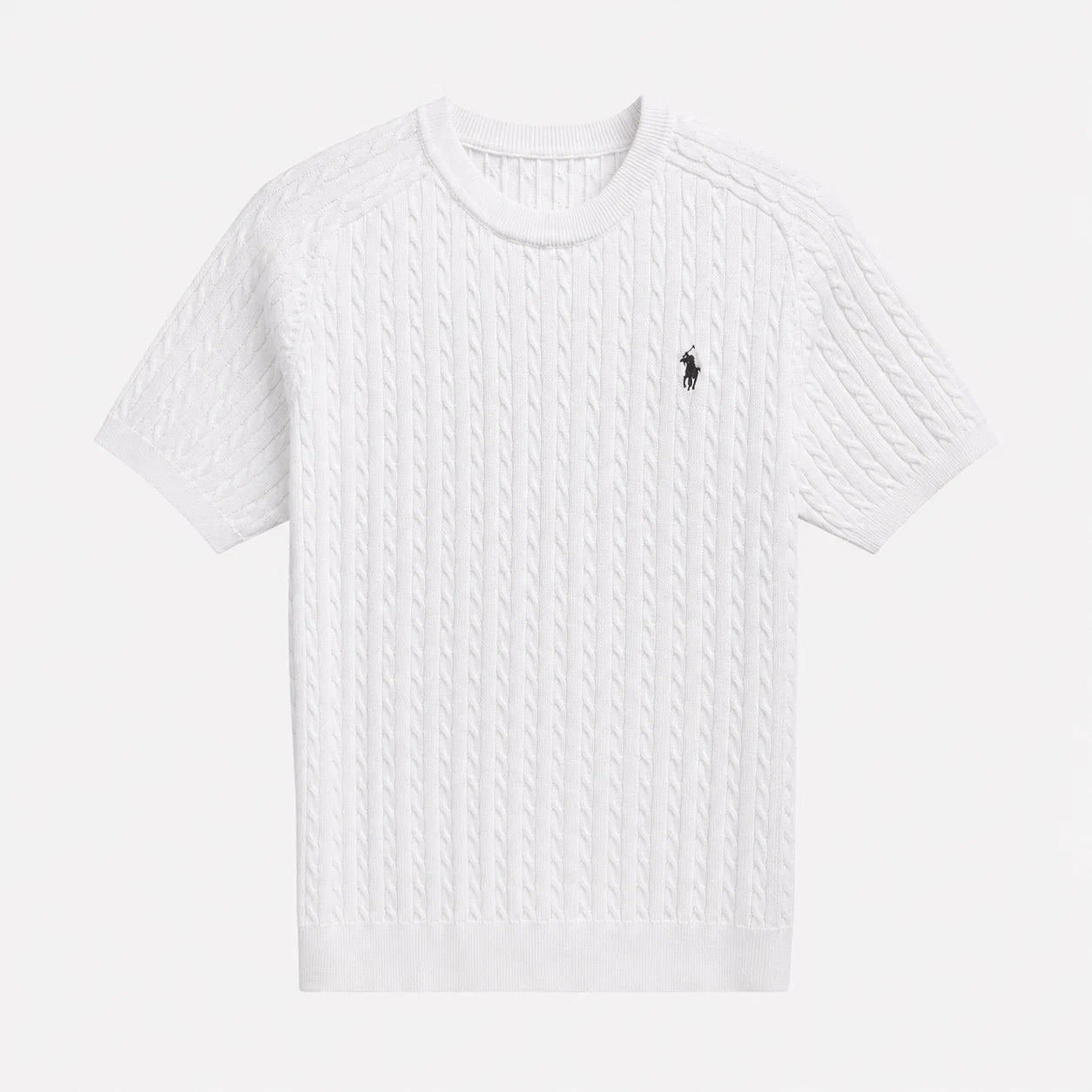 Cable-Knit Short-Sleeve Sweater