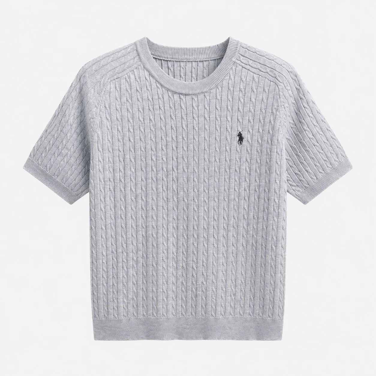 Cable-Knit Short-Sleeve Sweater