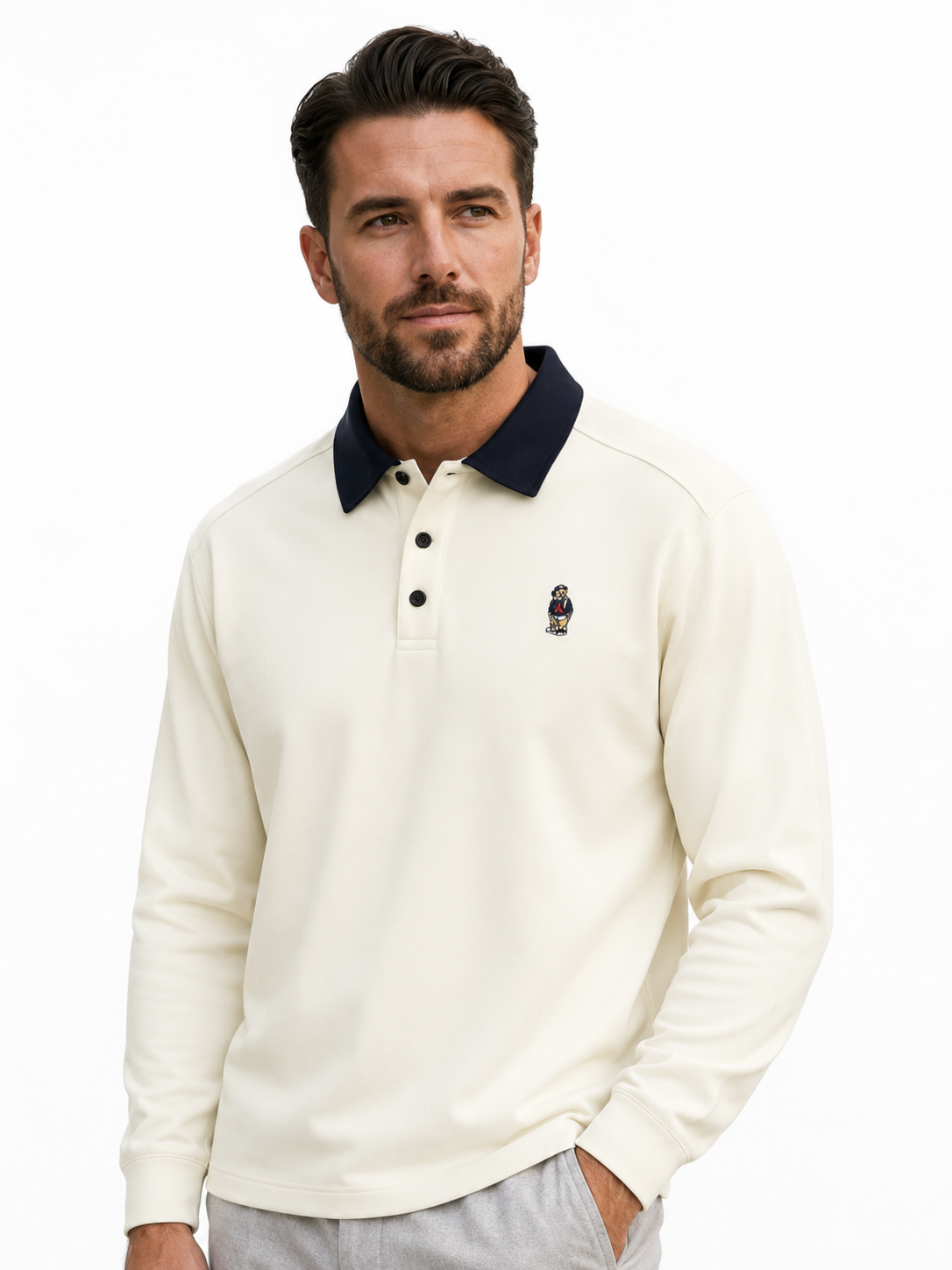 Two-Tone Collar Polo Shirt