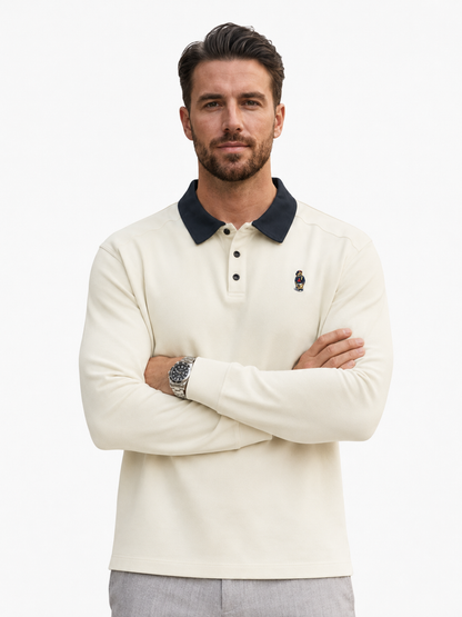 Two-Tone Collar Polo Shirt