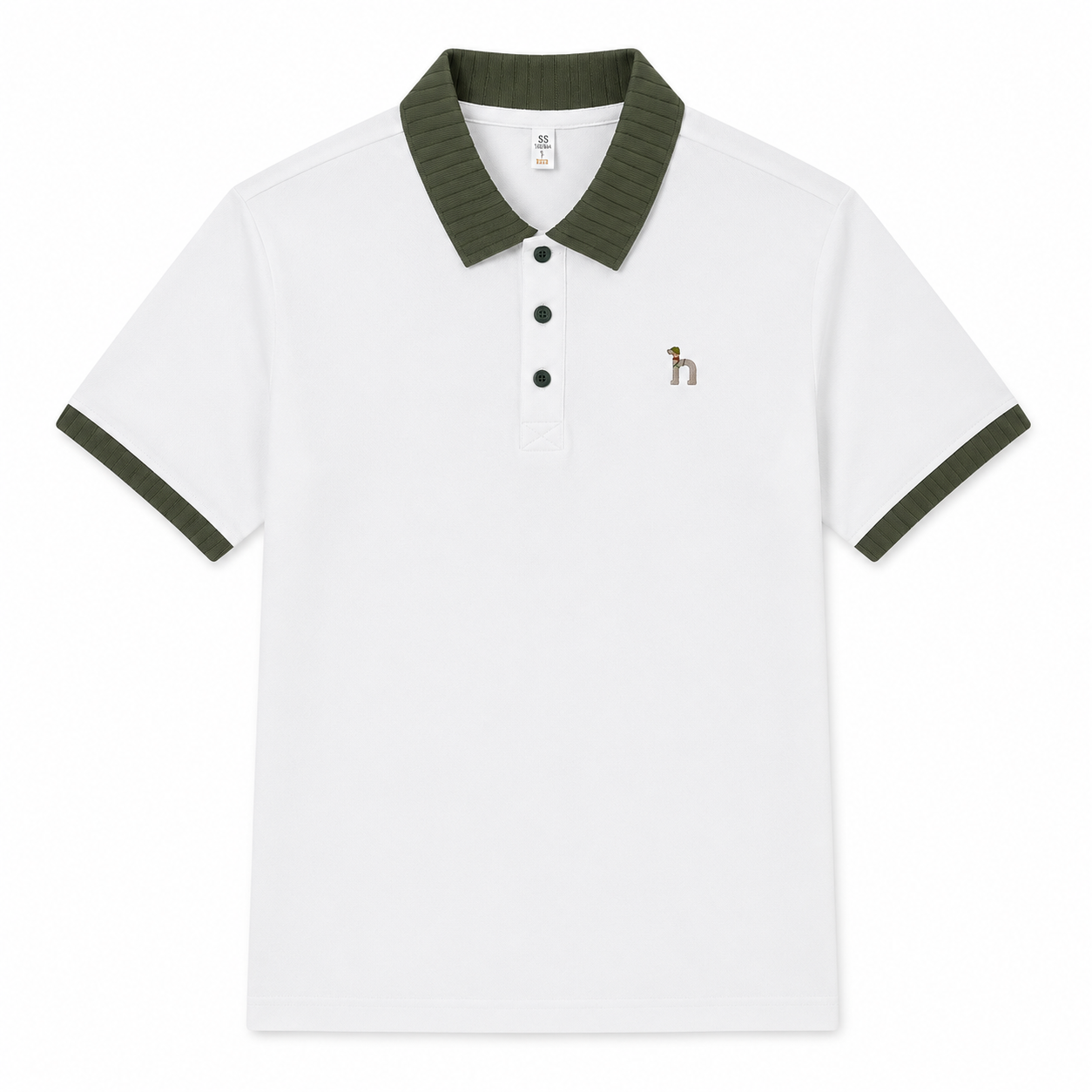 Rib-Collar Cotton Polo