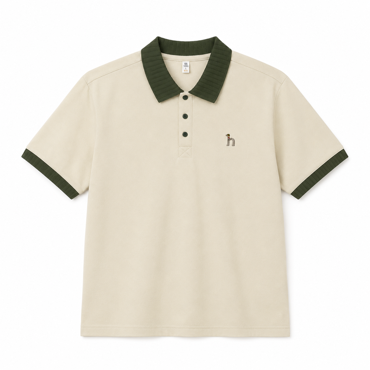 Rib-Collar Cotton Polo