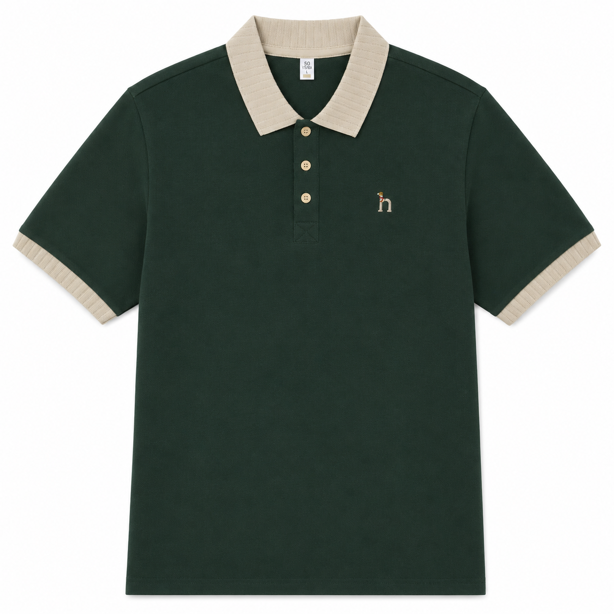 Rib-Collar Cotton Polo