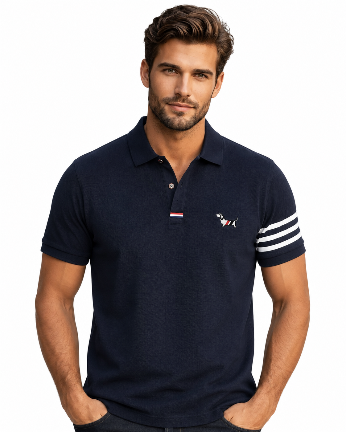 Arm-Stripe Polo Shirt