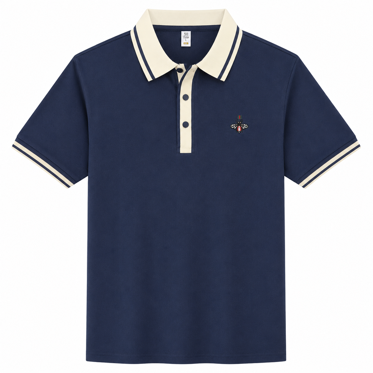 Tipped-Collar Emblem Polo
