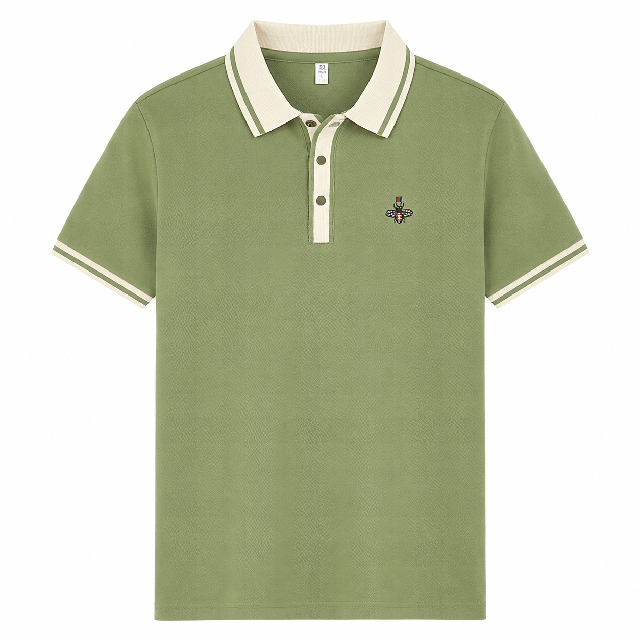 Tipped-Collar Emblem Polo
