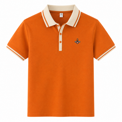 Tipped-Collar Emblem Polo
