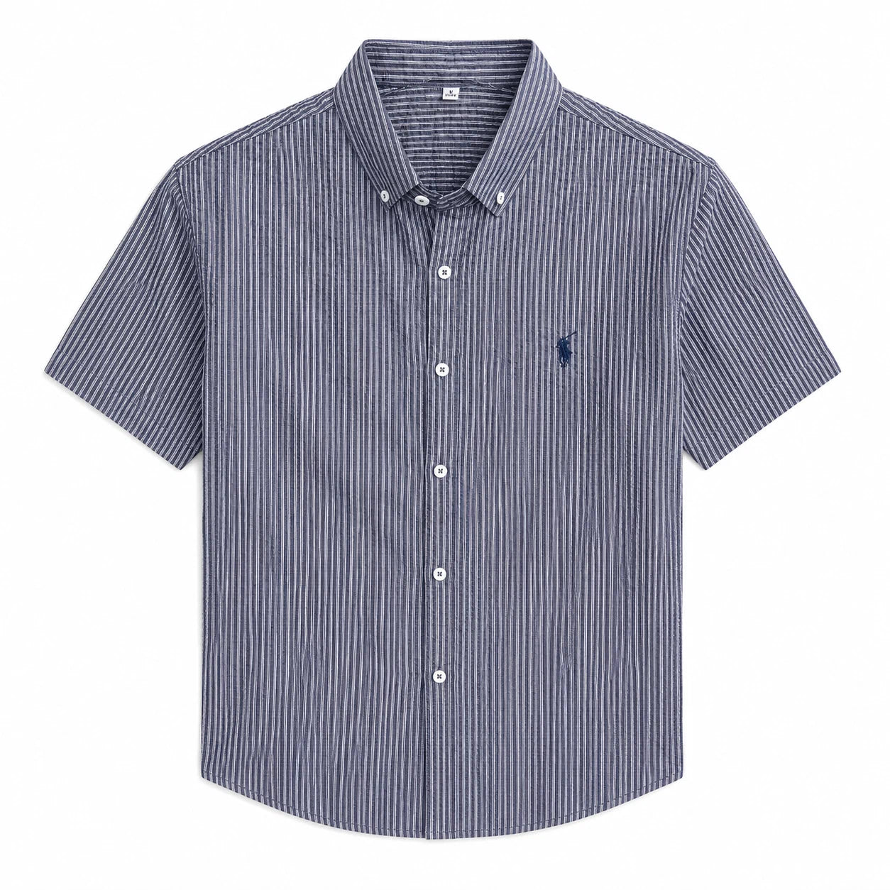 Pinstripe Short-Sleeve Button-Down Shirt